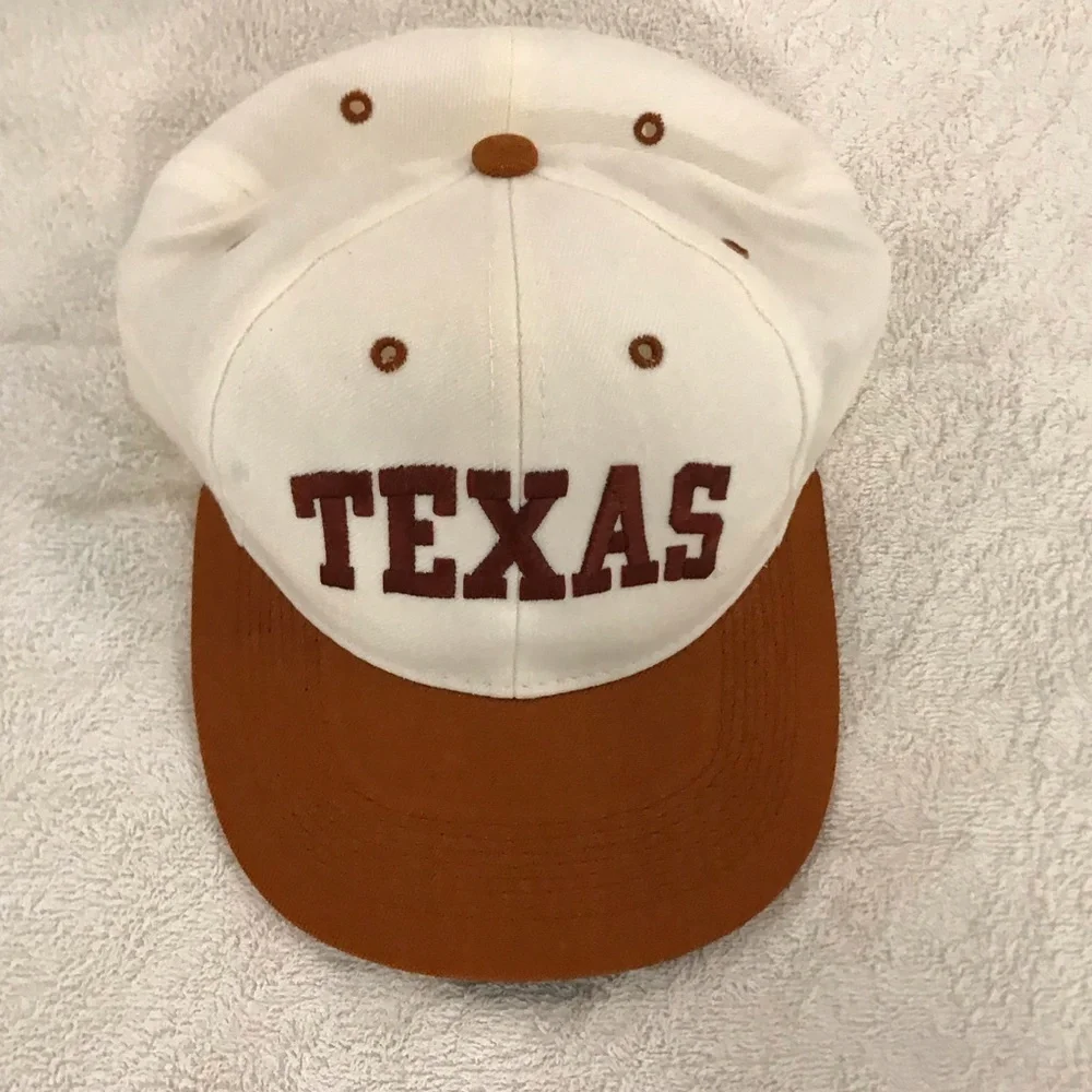 VINTAGE University of Texas by Headmaster Adjustable SnapBack Orange White Cap